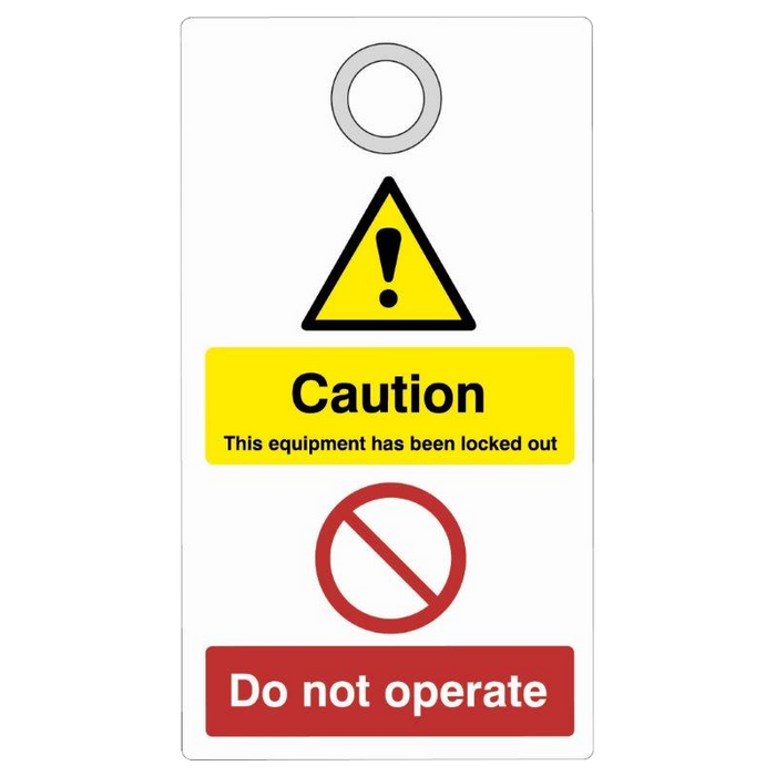 AS11862 - ASEC Double Sided Lockout Tagout Tags `Caution - Do Not Operate`