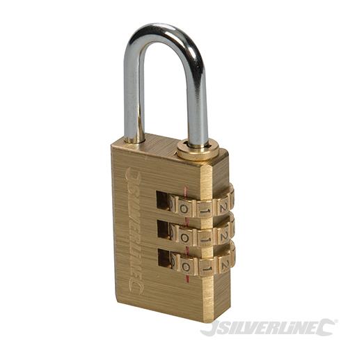 744867 Silverline Combination Padlock Brass