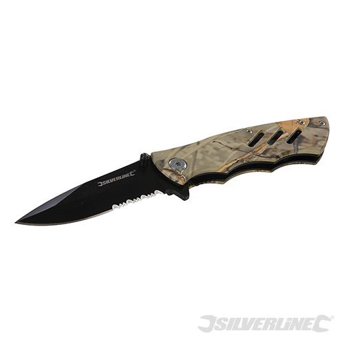 746410 Silverline Folding Camouflage Pocket Knife