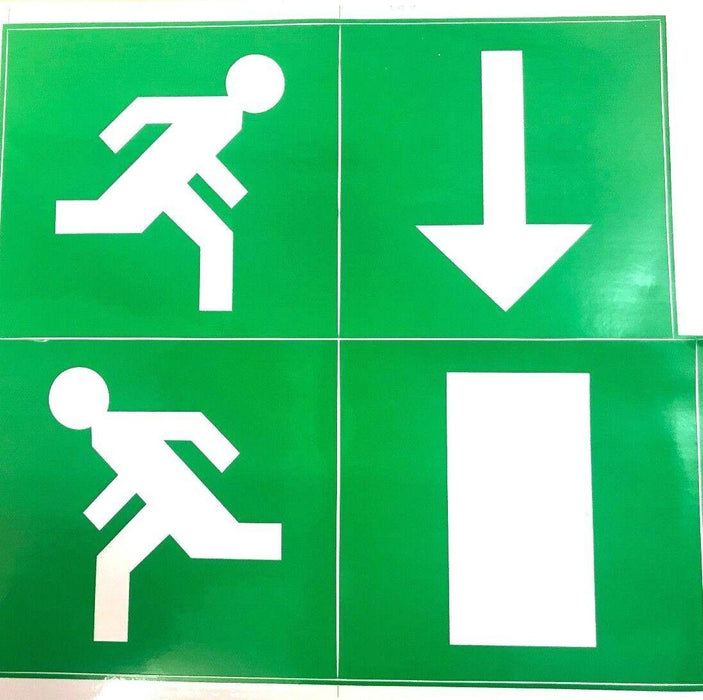 Emergency light Exit Legend Pack directional arrow, door and running man set