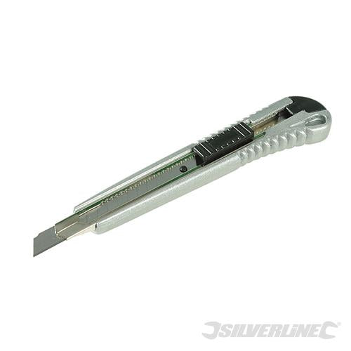 789397 Silverline 9mm Aluminium Alloy Snap-Off Knife