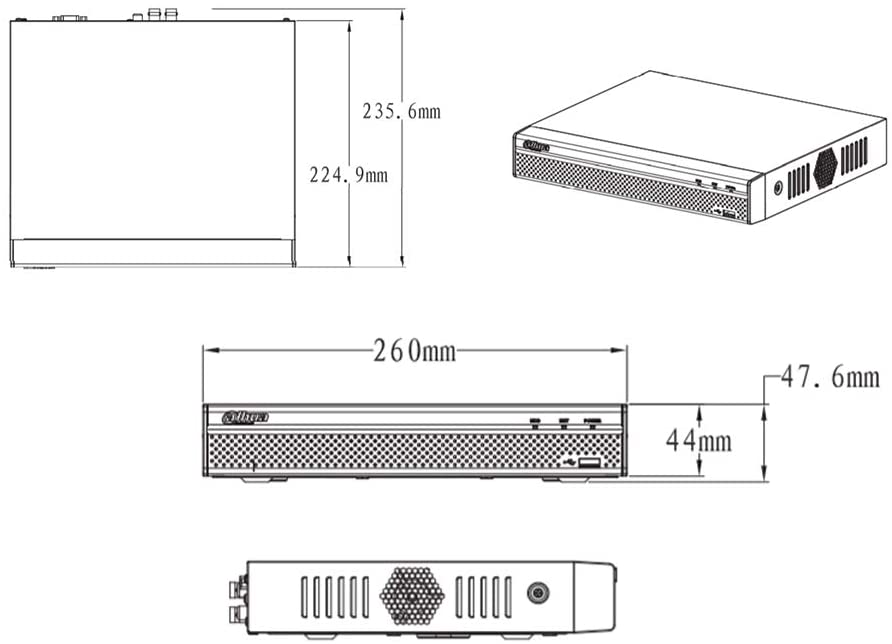 Dahua 4 Channel Penta-brid 4K Compact 1U Digital Video Recorder (DH-XVR5104HS-4KL-X)