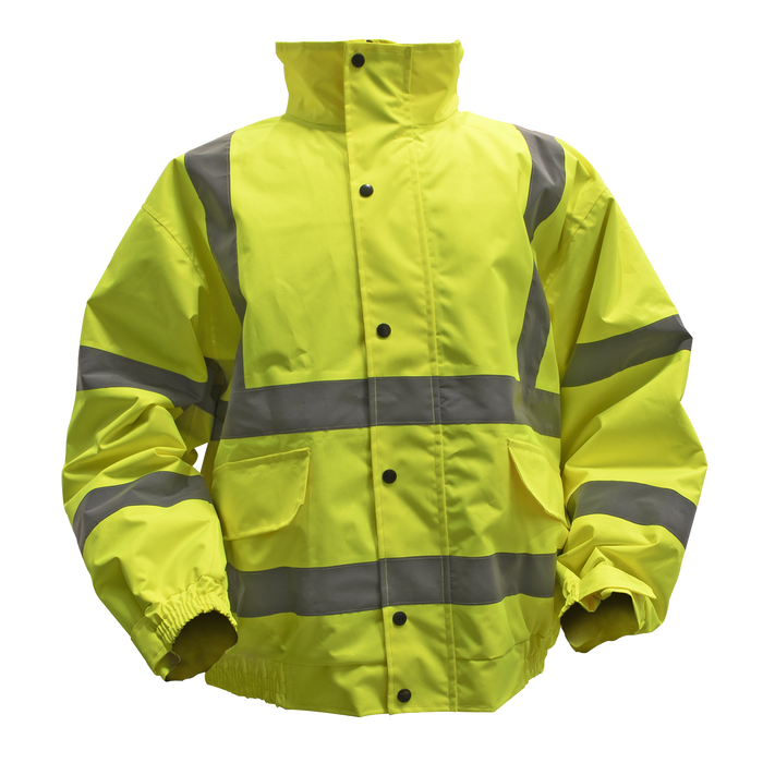 Hi-Vis Yellow Jacket with Quilted Lining & Elasticated Waist - XX-Large