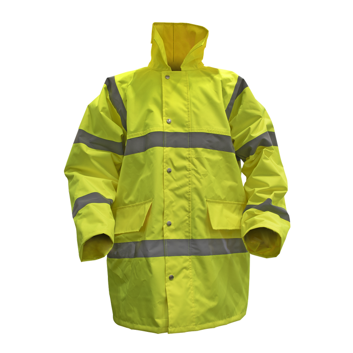 Hi-Vis Yellow Motorway Jacket with Quilted Lining - XX-Large