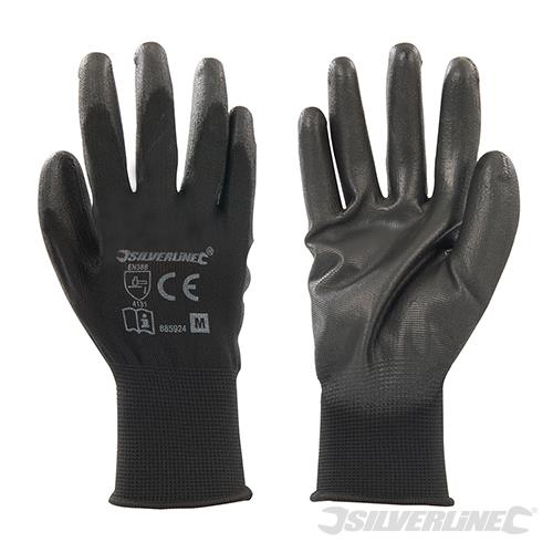 819015 Silverline Black Palm Gloves