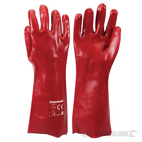 868551 Silverline Red PVC Gauntlets