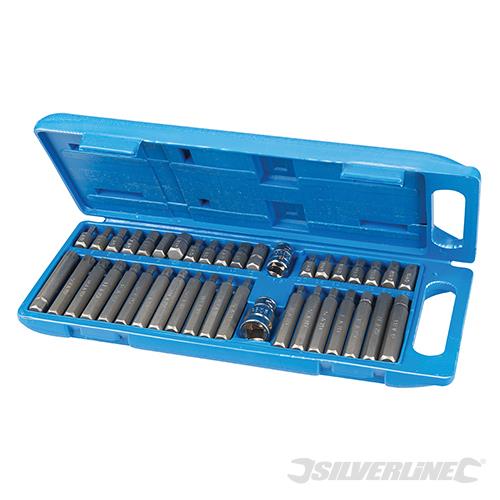 881641 Silverline Hex, T20 - T55 & Spline Bit Set 40pce