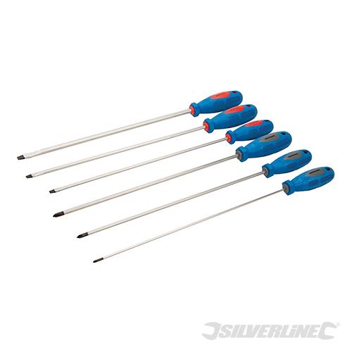 909067 Silverline Extra-Long Screwdriver Set 6pce