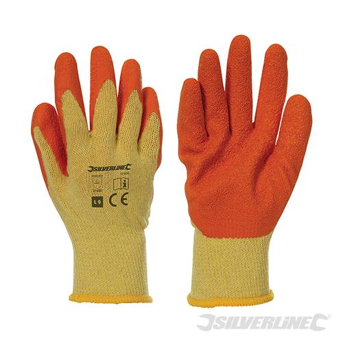 909752 Silverline Latex Builders Gloves 12 Pairs