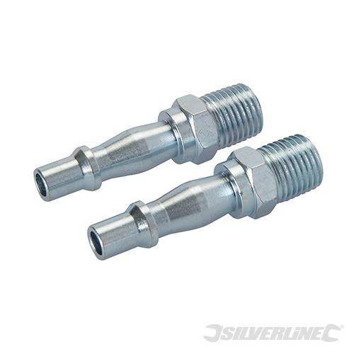 918523 Silverline Air Line Bayonet Male Thread Coupler 2pk