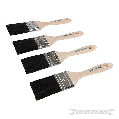 961181 Silverline Tradesman Synthetic Paint Brushes 4pk