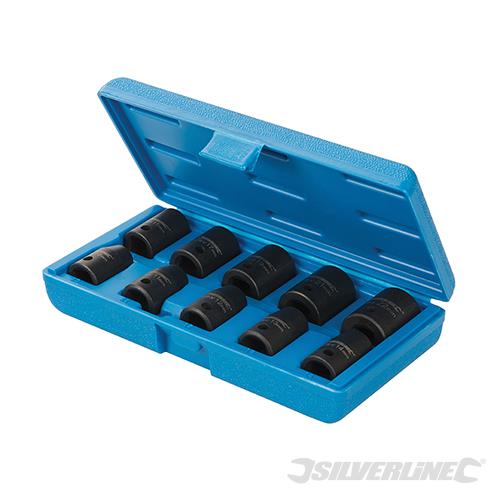 970814 Silverline Impact Socket Set 1/2" Drive 6pt Metric 10pce