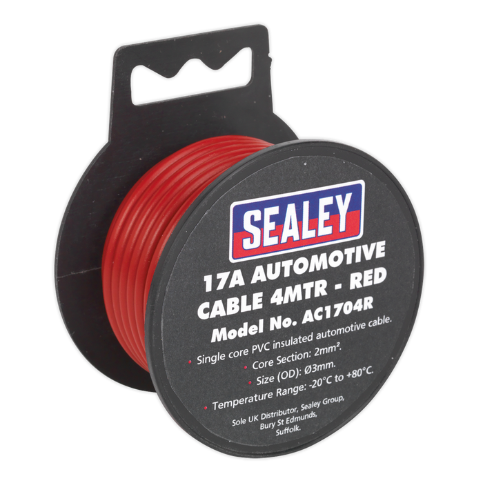 Automotive Cable Thick Wall 17A 4m Red