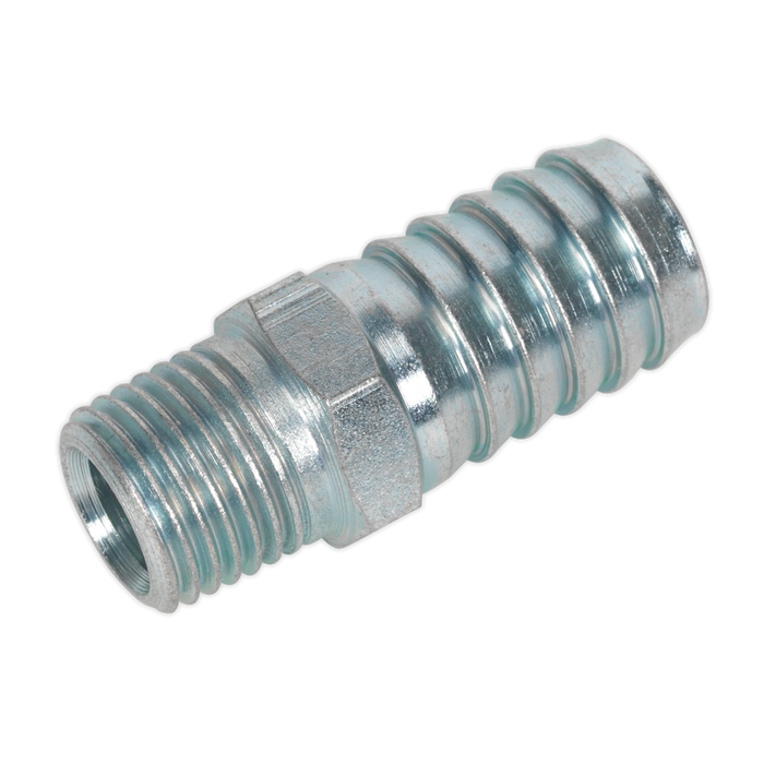Screwed Tailpiece Male 1/4"BSPT - 1/2" Hose Pack of 5