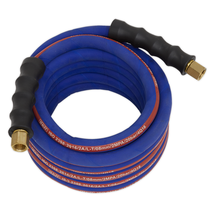 Air Hose 5m x Ø8mm with 1/4"BSP Unions Extra-Heavy-Duty