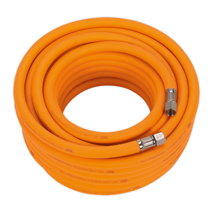 Air Hose 15m x Ø8mm Hybrid High-Visibility with 1/4"BSP Unions