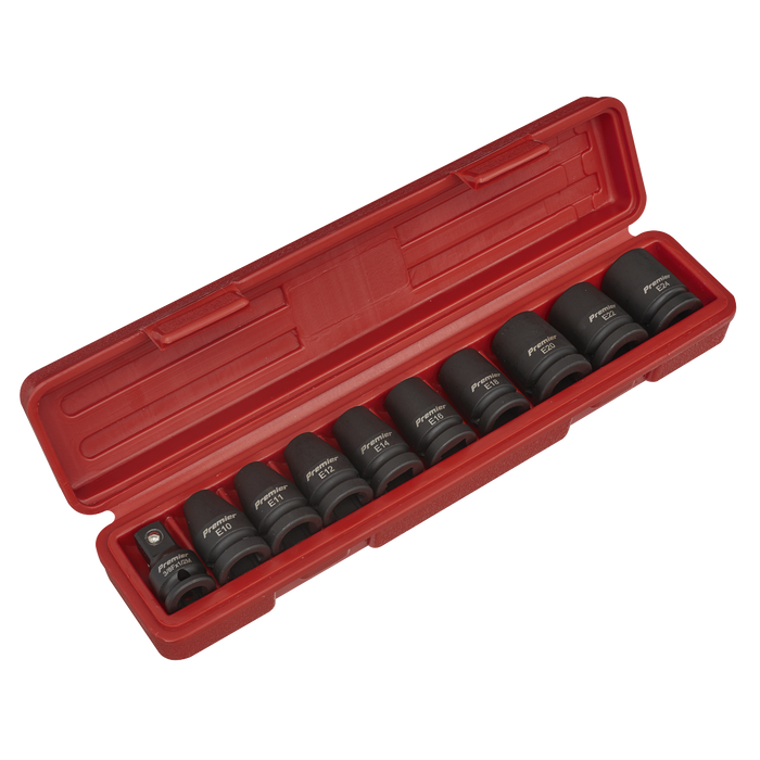 TRX-Star* Female Socket Set 9pc 1/2"Sq Drive E10-E24