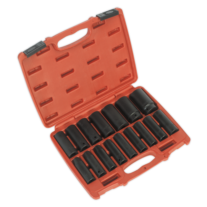 Impact Socket Set 16pc 1/2"Sq Drive Deep Metric