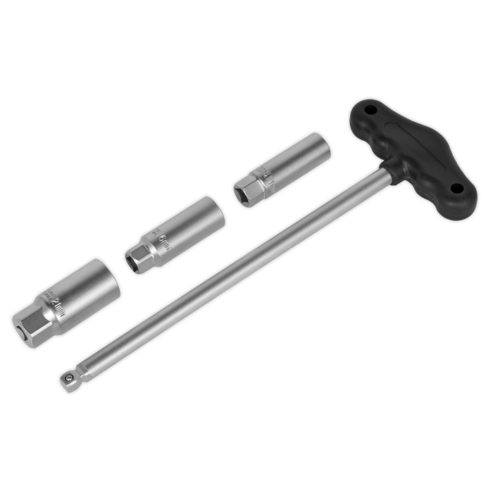 T-Bar & Rubber Insert Spark Plug Socket Set 4pc 3/8"Sq Drive