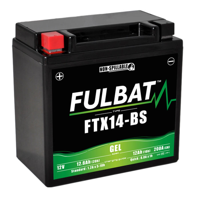 FTX14-BS GEL FULBAT MCYCLE BATTERY 12V 12AH