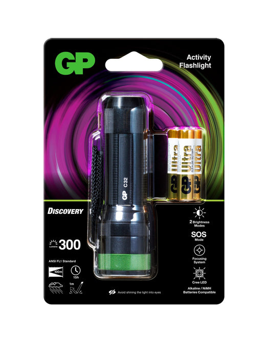 GP Discovery LED C32 Outdoor Torch with 3AAA Batteries