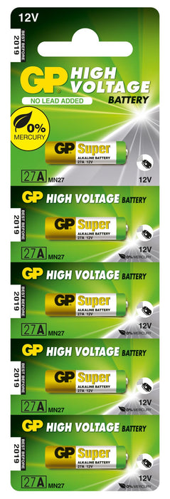 GP Alkaline High Voltage 27A card of 5