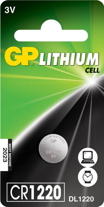 GP Lithium Button Cell CR1220 card of 1