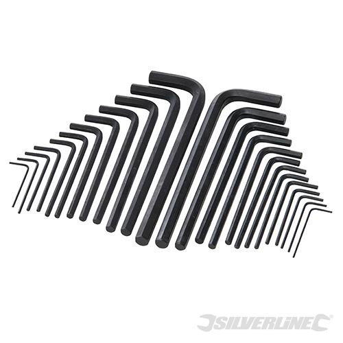 HK25L Silverline Hex Key Long Series Set 25pce