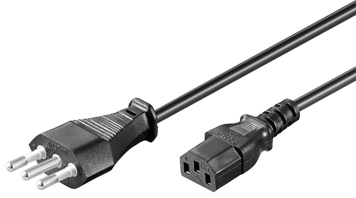 MicroConnect Power Cord Italy - C13 1.8m Black, H05VV-F3x0.75mm2 CU
