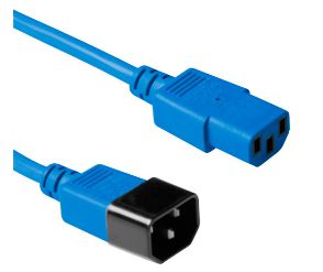 MicroConnect Power Cord C13-C14 1.8m Blue Extension Cable,10A/250V  H05VV-F3x0.75mm2 CU, Female-Male
