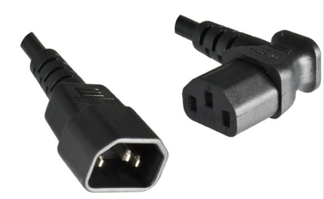 MicroConnect Power Cord 1.8m Extension C13-C14, Angled, Black. 0.75  mm²