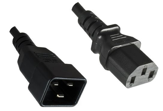 MicroConnect PowerCord C13-C20 10A 1m Black IEC 60320-C13 to C20, Black. H05VV-F 3 x 1mm², 230V AC/10A