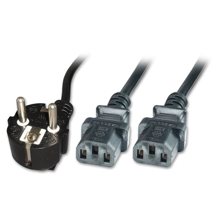 MicroConnect Power Y-Cord 1.8m Black IEC320 3x0,75mm2