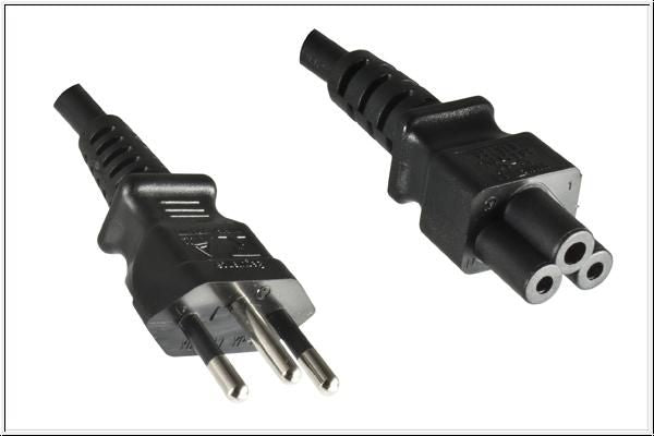 MicroConnect Power Cord Brazil to C5 1.8m Brazil plug Type N to C5 Black H05VV-F 3 x 0.75mm²