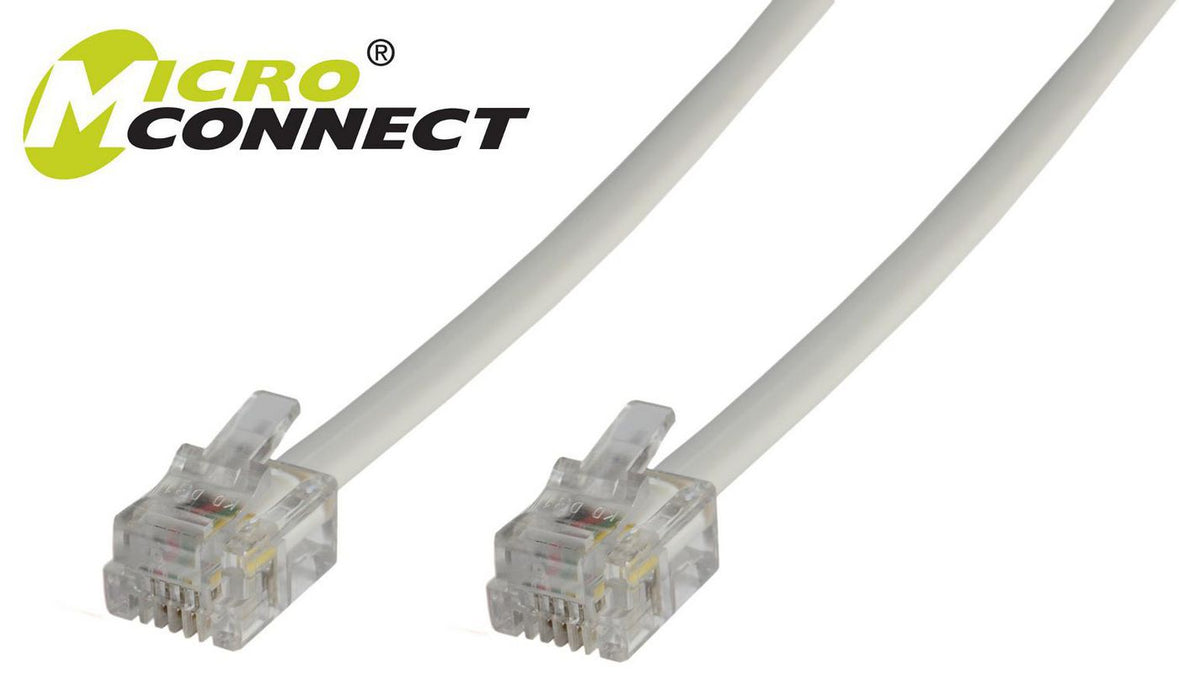 MicroConnect Modular Straight RJ12 6C/6P 2m White