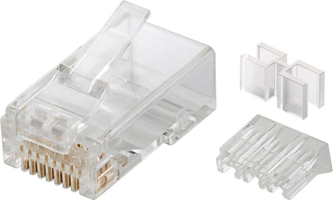 MicroConnect Modular Plug CAT6 Plug 8P8C Unshielded, 10pcs in one bag with Insertion Aid, For Stranded & Solid cable