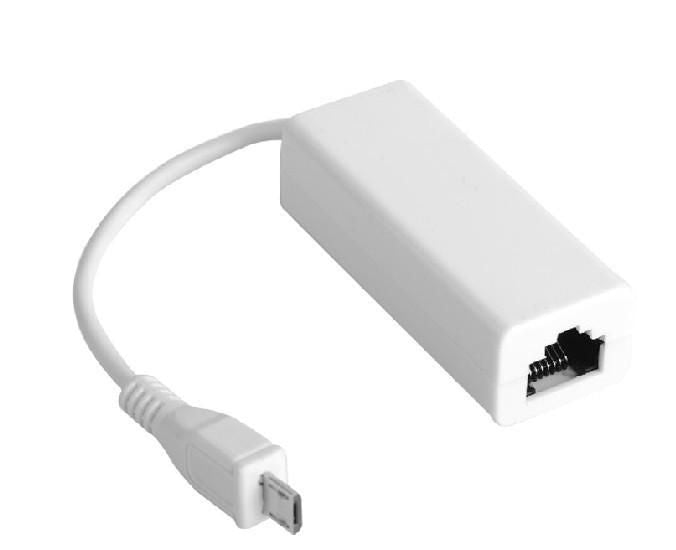 MicroConnect USB MICRO to Ethernet, White USBMICROETHB, Wired,  Micro-USB, Ethernet, 100 Mbit/s, White