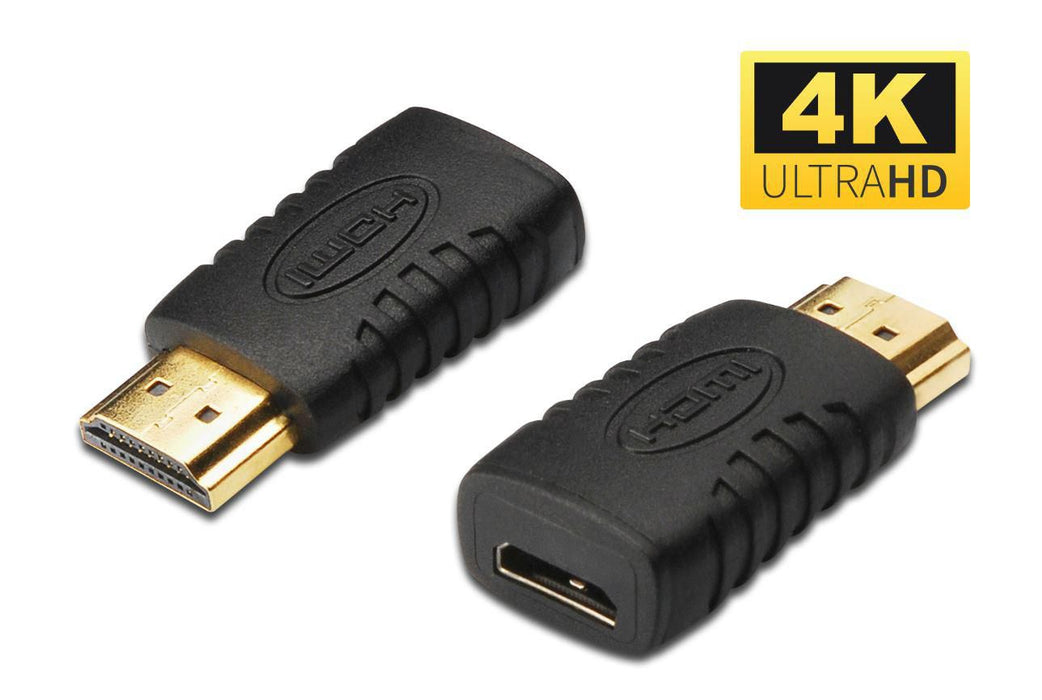 MicroConnect HDMI 19 - HDMI 19C M-F Adapter HDMI Male-HDMI Mini Female.  Gold-plated connectors
