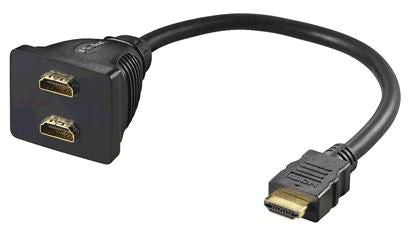 MicroConnect HDMI 19M - 2X HDMI 19F Male to 2X Female. 0,20meter  cable