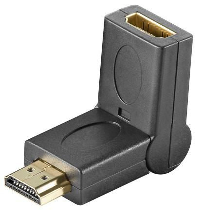 MicroConnect HDMI angled 180°  M/F Adapter 180° free rotatable  Gold-plated