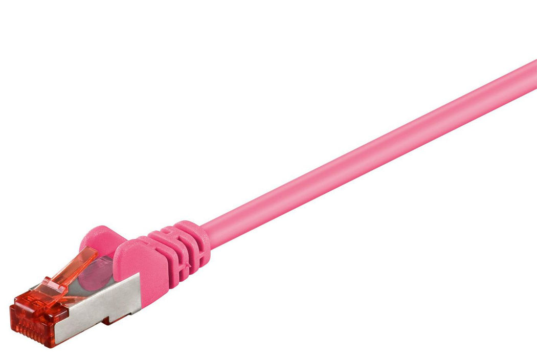 MicroConnect F/UTP CAT6 0.25m Pink PVC Outer Shield : Foil screening  4x2xAWG 27 CCA