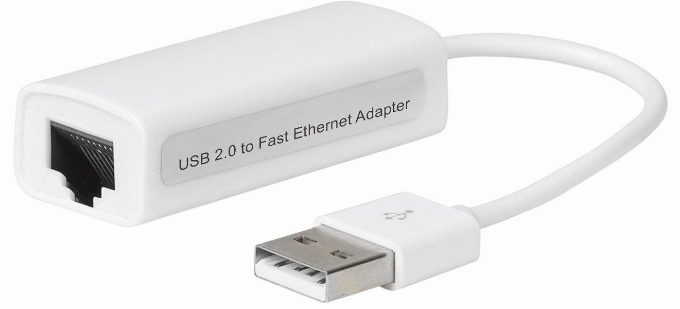 MicroConnect USB2.0 to Ethernet, White It supports, Win 7, Vista,  XP. Mac10.x etc.