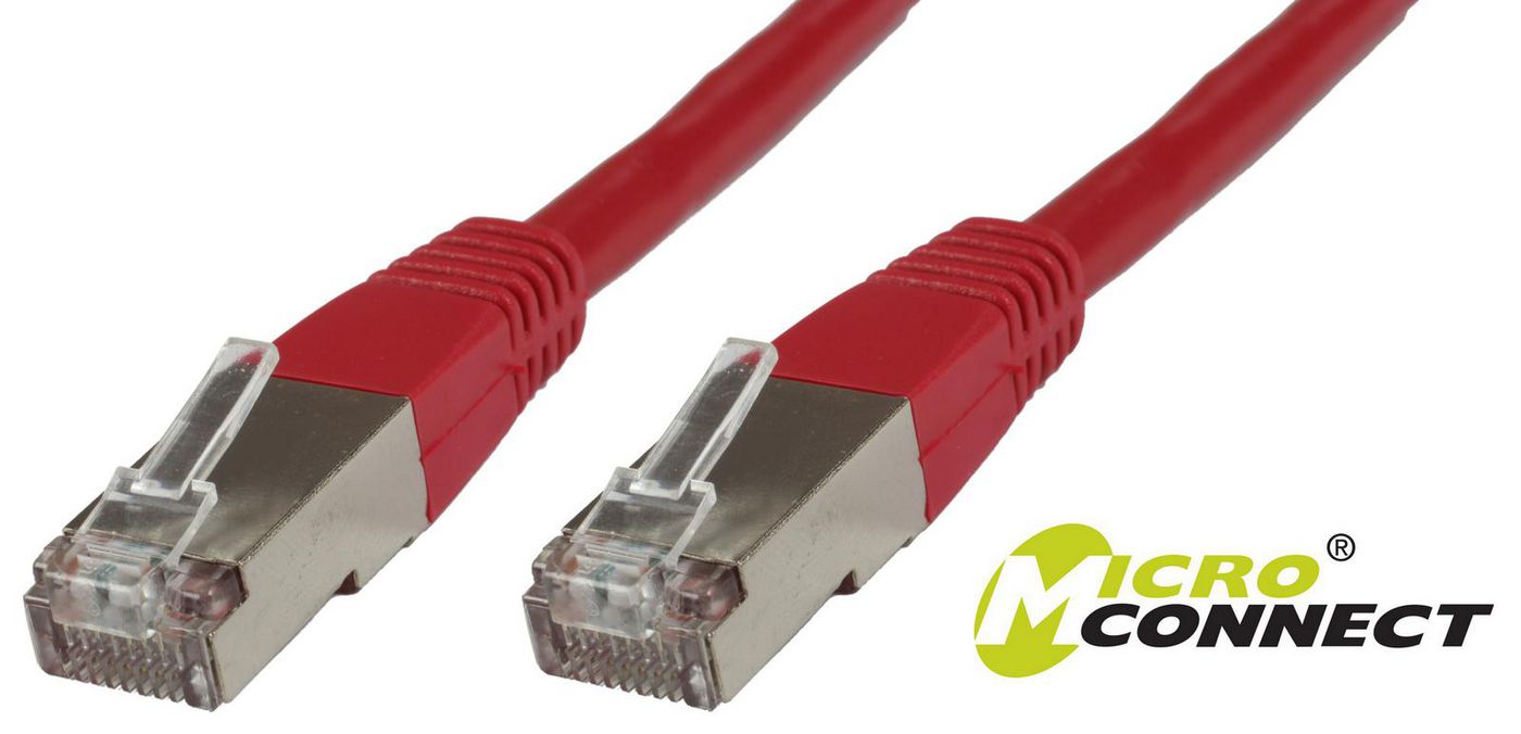 MicroConnect F/UTP CAT6 15m Red PVC Outer Shield : Foil screening  4x2xAWG 27 CCA