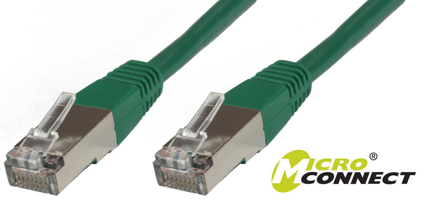 MicroConnect F/UTP CAT6 15m Green PVC Outer Shield : Foil screening  4x2xAWG 27 CCA