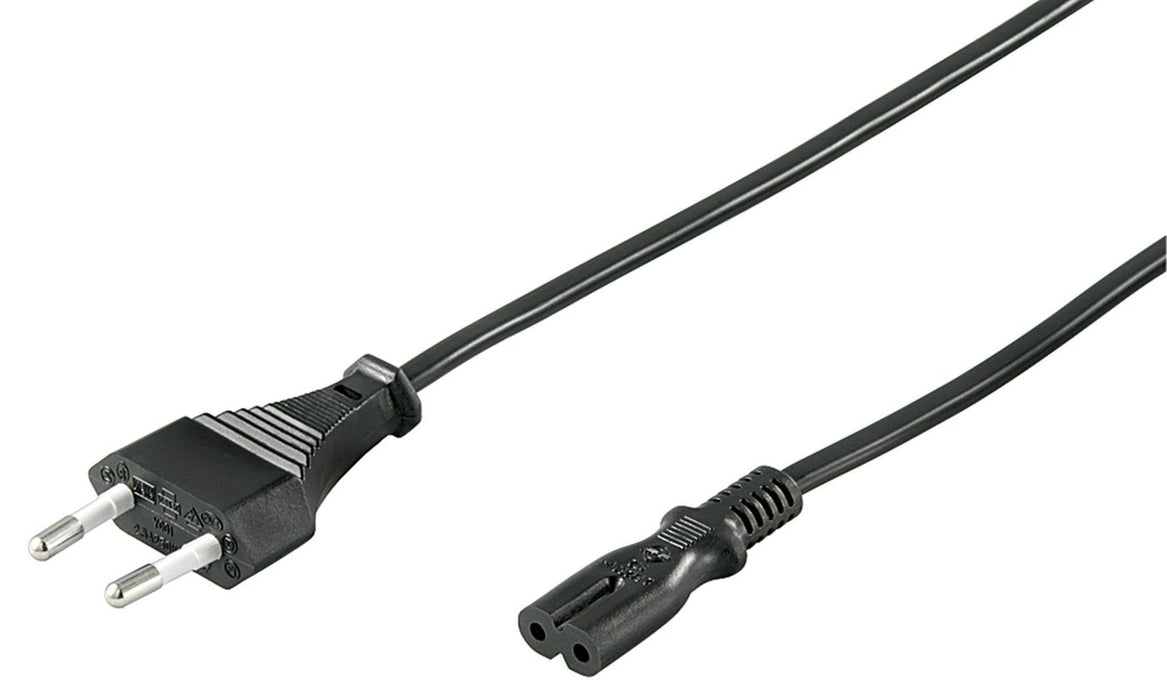 MicroConnect Power Cord CEE 7/16 - C7 1.2m Black, 2.5A, 250V H05VV-F2x0.75mm2 CU, Male-Female
