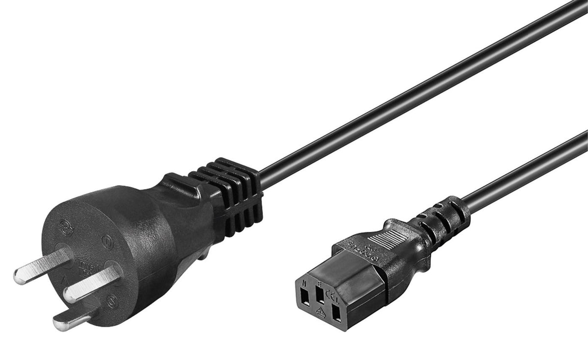MicroConnect Power Cord DK 3m IEC320 EDB. Danish power plug, black H05VV-F 3Gx1mm2