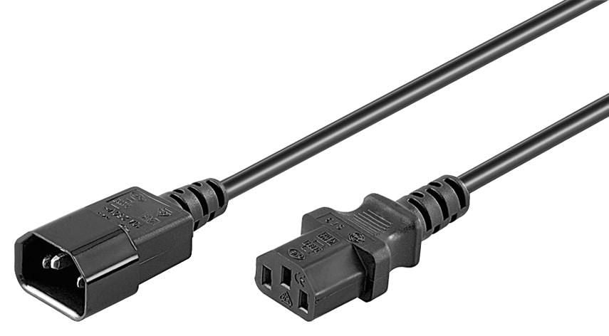 MicroConnect Power Cord C13-C14 0.5m Black Extension Cable,10A/250V  H05VV-F3x10.75mm2 CU, Female-Male
