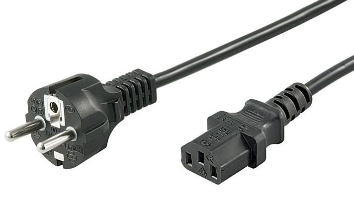 MicroConnect Power Cord CEE 7/7 - C13 0.5m Black, H05VV-F3x0.75mm2 CU, Male-Female