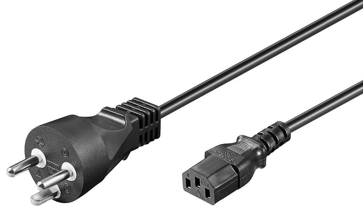 MicroConnect PowerCord DK 3.0m IEC320 Black H05VV-F 3Gx1mm2