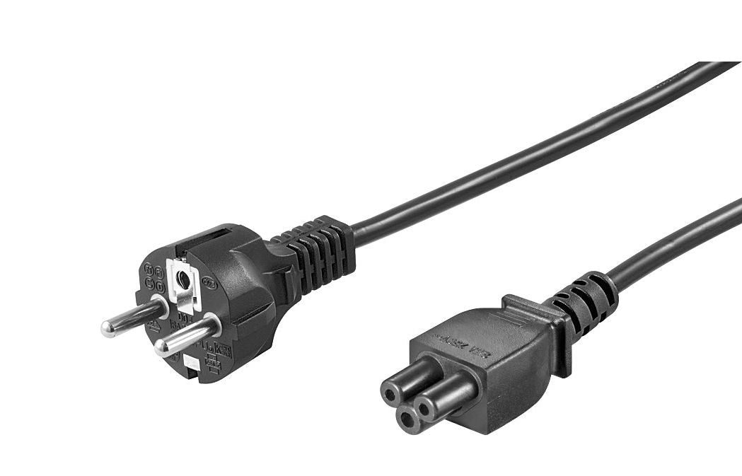 MicroConnect Power Cord CEE 7/7 - C5 1.8m Black, H05VV-F3x0.75mm2 CU, Male-Female